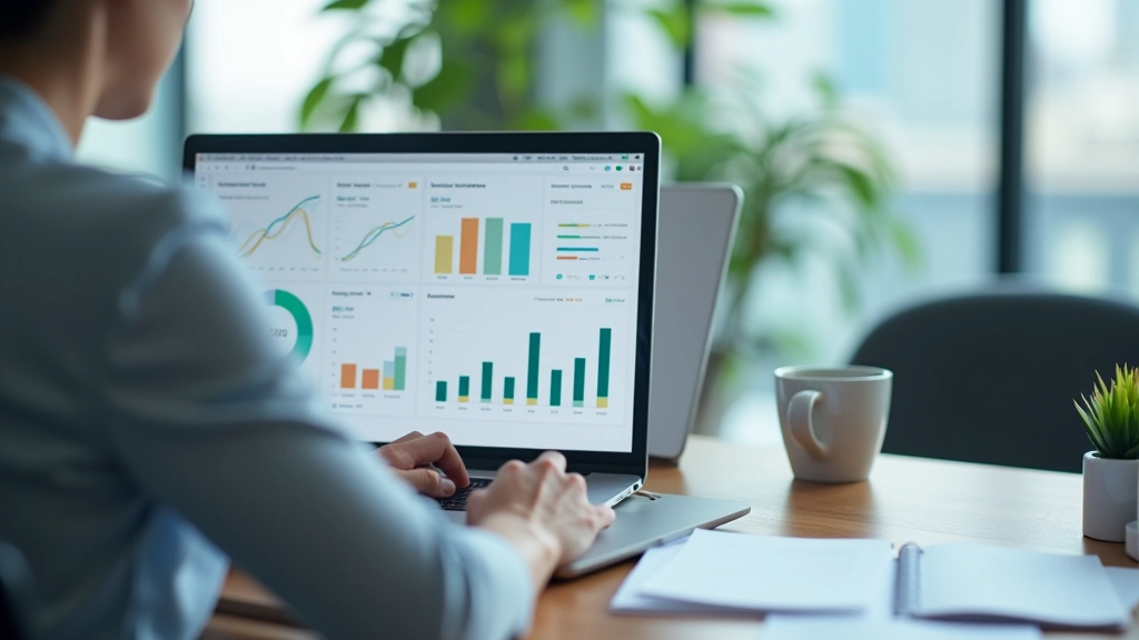 Person reviewing progress dashboard on laptop screen