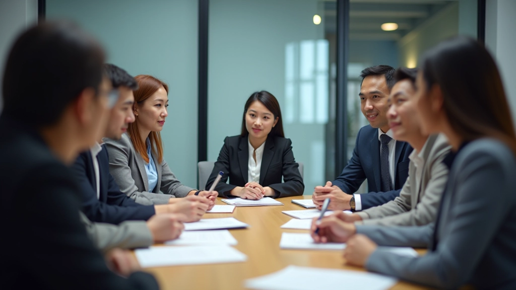 Group of startup professionals in collaborative meeting discussing strategy