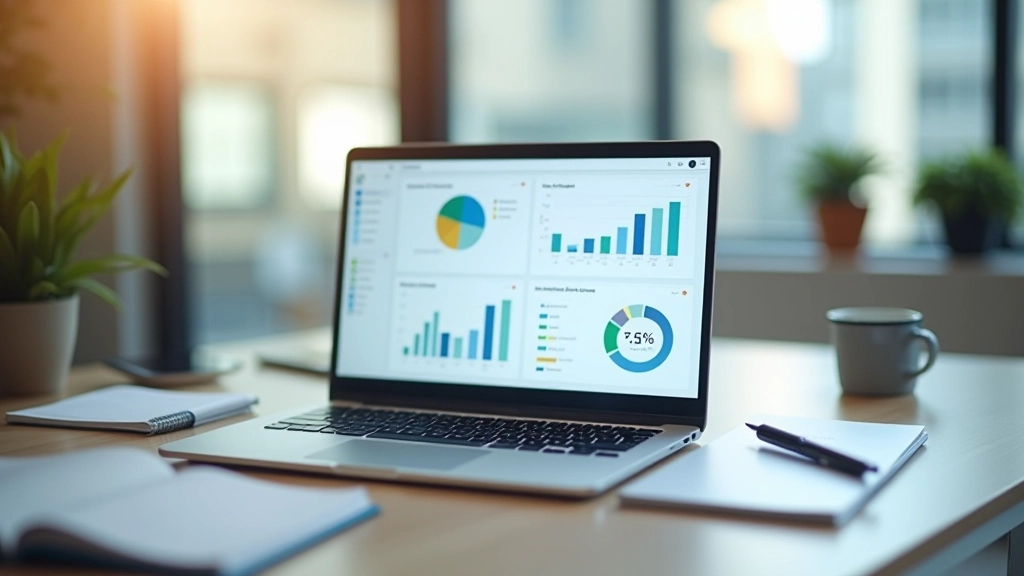 Dashboard showing key result metrics and tracking progress