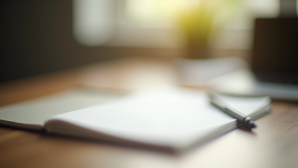 Notebook with OKR framework and metrics written with pen