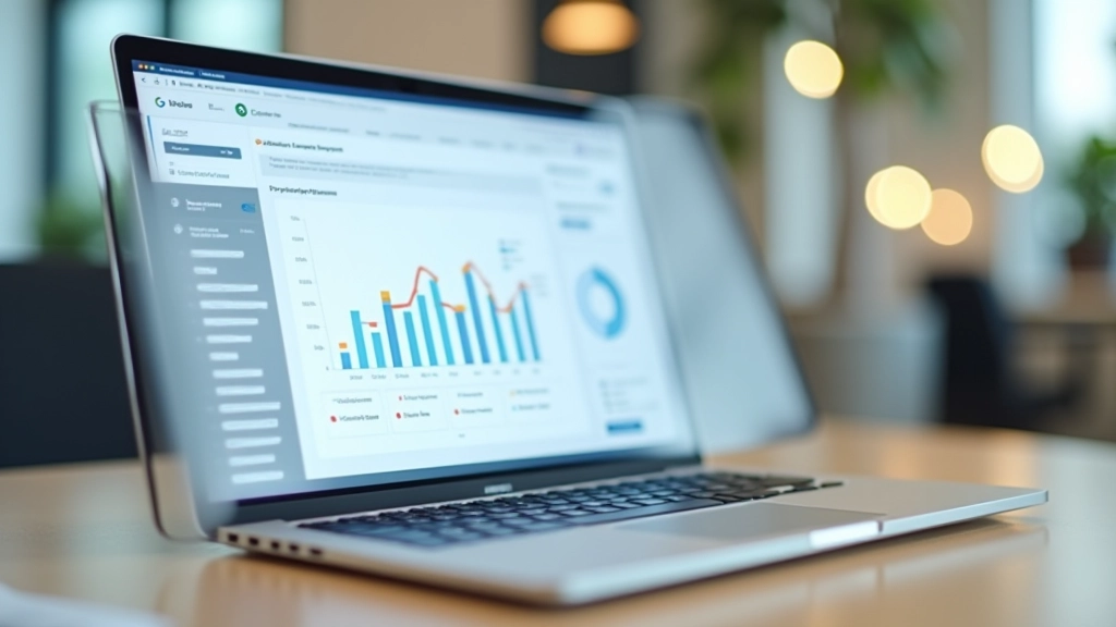 Clean dashboard interface showing key results with progress bars, current values, and trend indicators