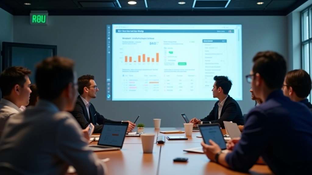 Team collaborating during quarterly OKR review session